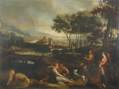 Lot 2062 - School of Peter Paul Rubens Pastoral Figures...