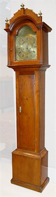 Lot 2233 - Federal Cherry Tall Case Clock The arched and...