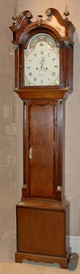 Lot 3415 - English Oak and Mahogany Tall Case Clock W....