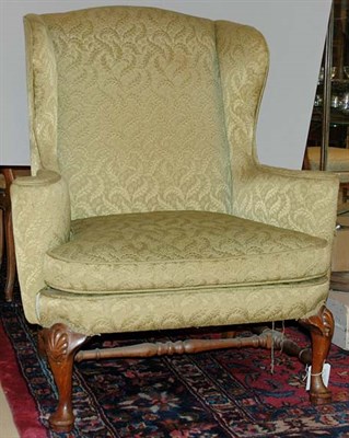 Lot 4113 - Queen Anne Style Mahogany Wing Chair