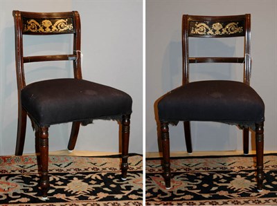 Lot 4429 - Four Regency Style Gilt Decorated Mahogany...