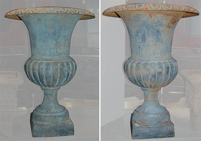 Lot 4469 - Pair of Cast Metal Gray Painted Monumental...