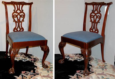 Lot 4398 - Pair of Georgian Style Mahogany Side Chairs