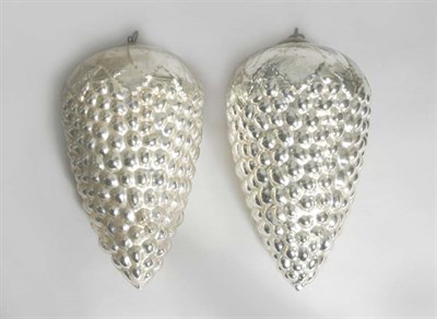Lot 4380 - Pair of Mercury Glass Style Hanging Fruit...