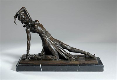 Lot 4408 - Art Deco Style Patinated-Bronze Figure of a...