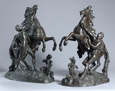 Lot 3315 - Pair of Patinated-Metal Figural Groups of the...