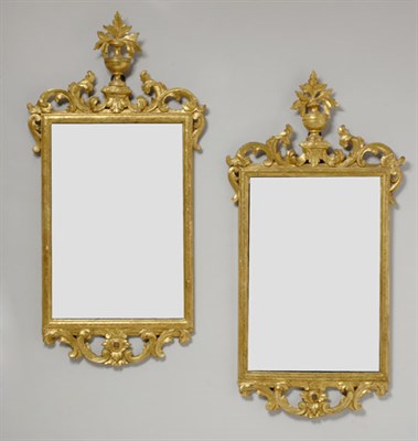 Lot 574 - Pair of Italian Neoclassical Gilt-Wood Mirrors...