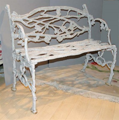 Lot 4109 - Victorian Style Painted Metal Garden Bench...