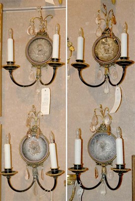 Lot 382 - Set of Four Louis XV Gilt and Patinated-Metal...
