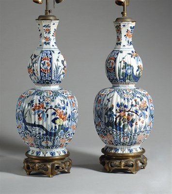 Lot 362 - Pair of Dutch Delft Polychrome Double-Gourd...