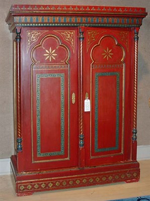 Lot 397A - Baltic Polychrome Painted Armoire 6 feet 3...