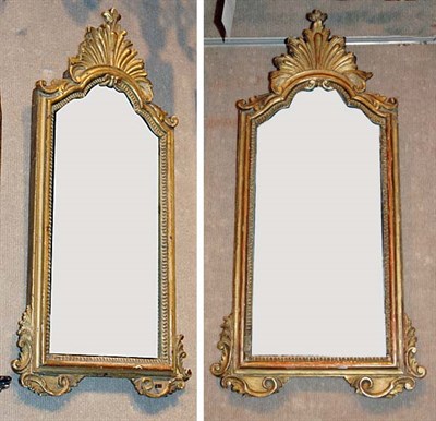 Lot 4263 - Pair of Rococo Style Gilt-Wood Mirrors Height...