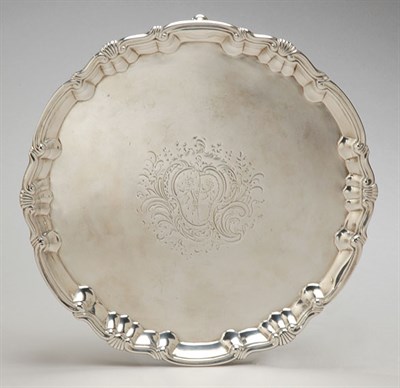 Lot 547 - George II Silver Salver Maker's mark illegible,...