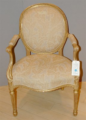 Lot 481 - George III Gilt-Wood Open Armchair Late 18th...