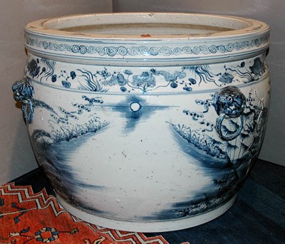 Lot 643 - Chinese Porcelain Blue and White Fish Bowl...