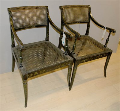 Lot 605 - Pair of Regency Painted and Decorated and...