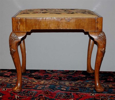 Lot 345 - George I Style Walnut Stool The rectangular...