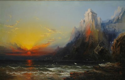 Lot 1171 - James Hamilton 1819-1878 SUNSET ON THE COAST...