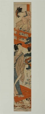 Lot 1009 - Japanese Woodblock Pillar Print, Isoda...