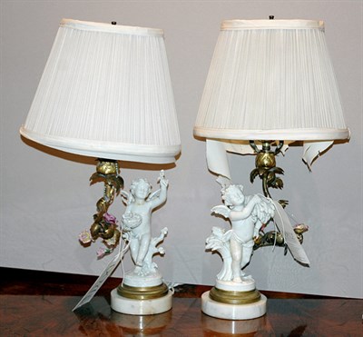 Lot 4463 - Pair of Gilt-Metal Mounted Porcelain...