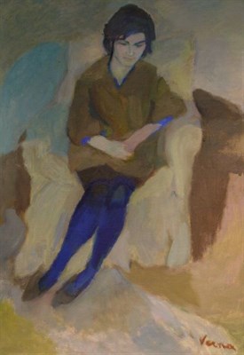 Lot 4075 - Germaine Verna French, 1900-1975 Woman in Blue...