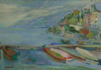 Lot 77 - Germaine Verna French, 1900-1975 Ascona Harbor...