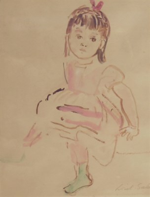 Lot 44 - Lorel Salzer 20th Century GIRL WITH A PINK BOW...