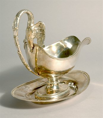 Lot 535 - Empire Silver Sauceboat Early 19th century Of...
