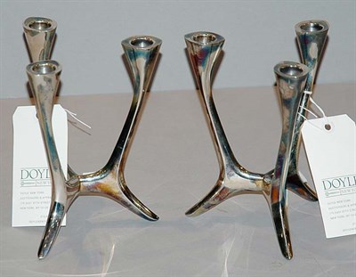 Lot 3333 - Pair of German 835 Silver Three-Light...