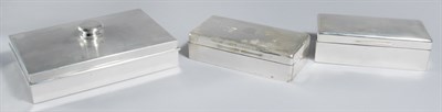 Lot 3368 - Three Silver Humidors Comprising two English...