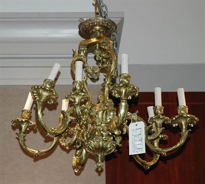 Lot 4310 - Rococo Style Gilt-Metal Nine-Light Chandelier