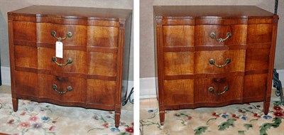 Lot 4163 - Pair of Continental Fruitwood Three-Drawer...