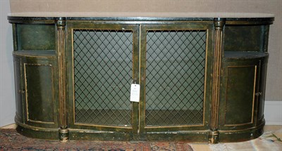 Lot 4098 - Regency Style Marble Top Painted Credenza...