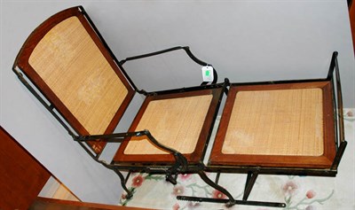 Lot 4344 - Iron and Wicker Folding Deck Chair