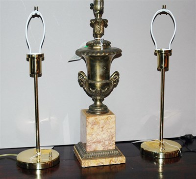 Lot 4104 - Neoclassical Style Gilt-Metal and Marble Lamp;...