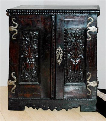 Lot 4365 - Brass Bound Fruitwood Spice Cabinet Height 23...
