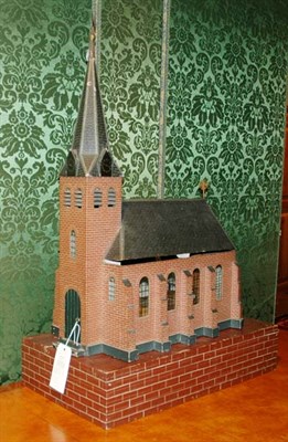 Lot 4117 - Victorian Wood Model of a Church with Bell...