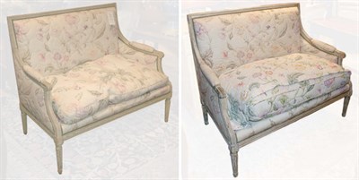 Lot 475 - Pair of Louis XVI Painted Canapes Late 18th...