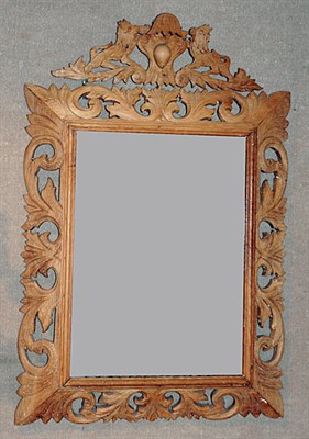 Lot 4162 - Carved Fruitwood Mirror Height 44 inches,...