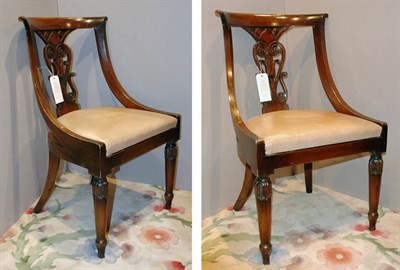 Lot 4166 - Set of Four Empire Style Mahogany Chairs