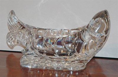 Lot 4396 - Baccarat Glass Fish Form Center Bowl Height 6...