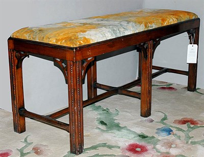 Lot 4185 - Georgian Style Upholstered Mahogany Bench...