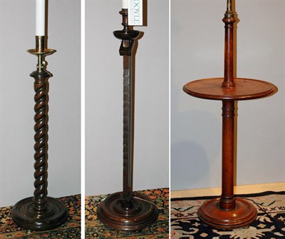 Lot 4204 - Georgian Style Turned Mahogany Floor Lamp;...