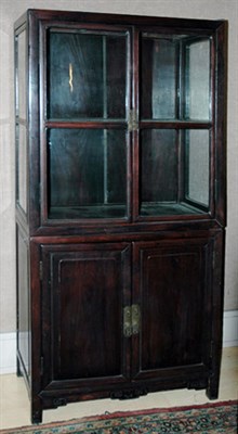 Lot 4205 - Chinese Hardwood Vitrine Height 67 1/2 inches,...