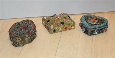 Lot 4224 - Group of Eight Asian Hardstone Inset...