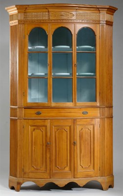 Lot 2314 - Federal Pine Bowfront Corner Cupboard Probably...