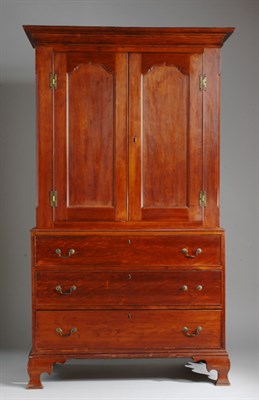 Lot 2163 - Chippendale Cherry Linen Press Possibly New...