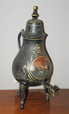 Lot 2302 - Painted and Decorated Tole Hot Water Urn 19th...