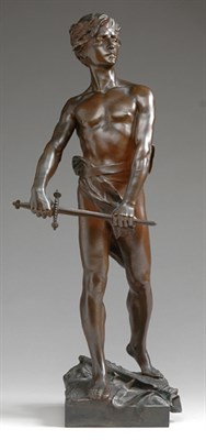 Lot 2306 - Patinated-Bronze Figure of a Semi-Nude Male...