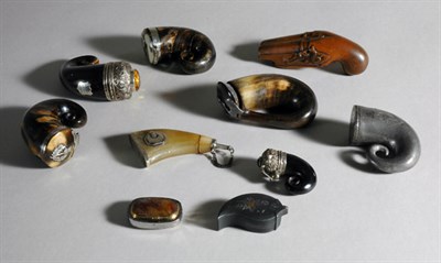 Lot 2206 - Group of Six Scottish Silver Mounted Horn...